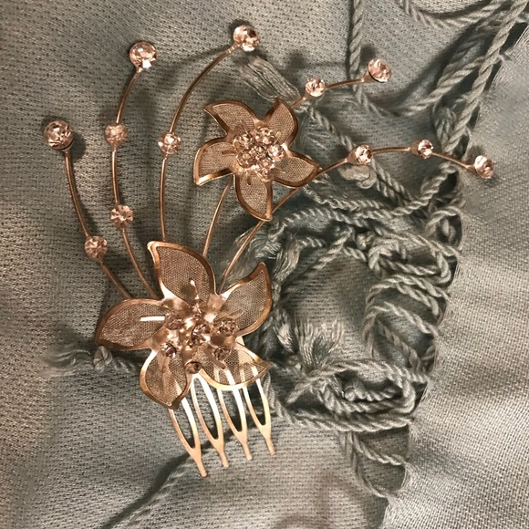 Vintage SILVER & RHINESTONE BRIDAL-HAIR PIECE well made 1960s - Picture 6 of 8